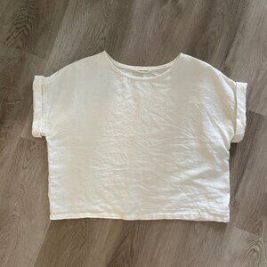 Elizabeth Suzann Georgia Linen Tee Ivory OS Minus XS S